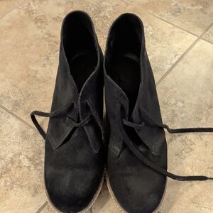 J. Crew Black Lace Up Suede Boots